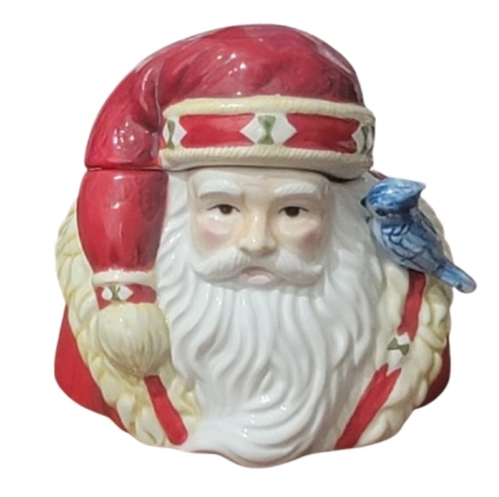 NOVA Santa Claus Sugar Bowl with Bluebird Accent